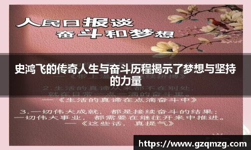 史鸿飞的传奇人生与奋斗历程揭示了梦想与坚持的力量